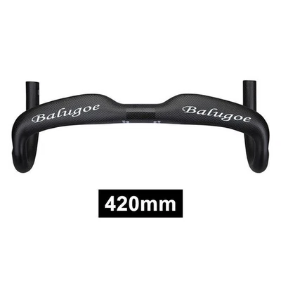 Road Handlebar 400/420/440 Handle Bike 31.8 Drop Bars Carbon Fiber Black - Image 1 of 4