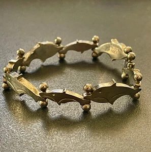 Vintage TAXCO Mexico Sterling .925 Dolphin Bracelet 7" 27g Heavy Linked - Picture 1 of 9