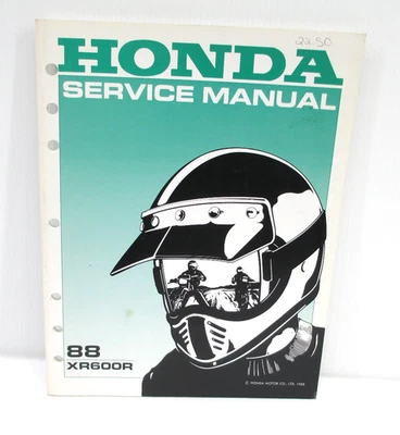 Genuine Official 1988 Honda XR600R XR 600R Service Manual OEM 61MN100 - Image 1 of 4