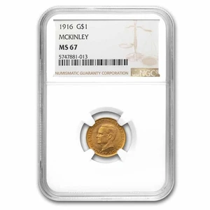 1916 Gold $1.00 McKinley Commem MS-67 NGC - Picture 1 of 3