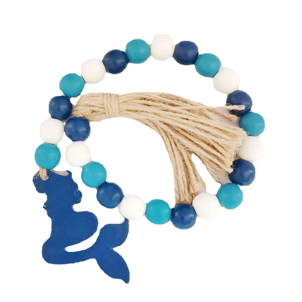 Marine Beads Mediterranean Style Decor Ocean Wood Bead Garland Beach Wood5673 - Image 1 of 1