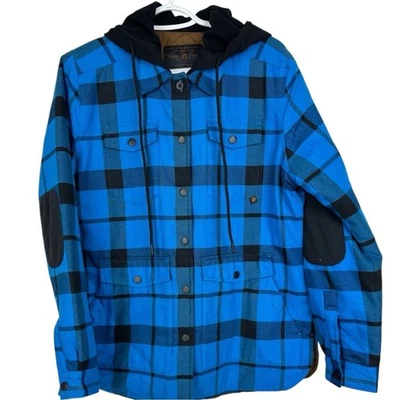 Jaqueta camisa flanela com capuz xadrez Smith + Rogue coleção M Ride em excelente estado usado - Imagem 1 de 4