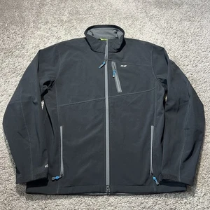 Koppen Mens Full Zip Black Soft Shell Jacket Large Fleece Lined Outdoor - Picture 1 of 8