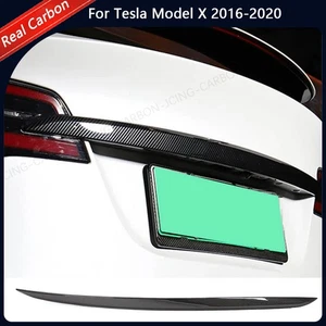 For Tesla Model X 2016-2020 Carbon Rear Trunk Lid Cover Trim Tail Accessories - Picture 1 of 12