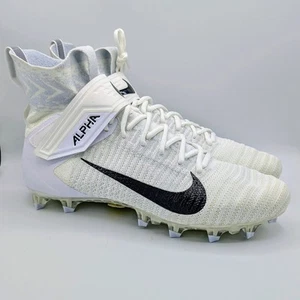 Nike Alpha Menace Elite 2 Flyknit Football Cleats White Men's Size 13.5 - Picture 1 of 7