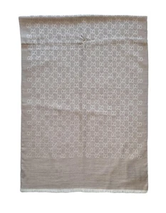 GUCCI sciarpa in lana e seta 165903 3G646 9500 70x200 cm sabbia - Picture 1 of 4