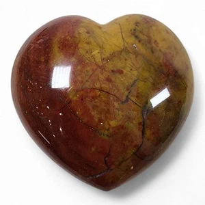 Yellow & Red Jasper Polished Heart 156.7 grams. - Picture 1 of 2