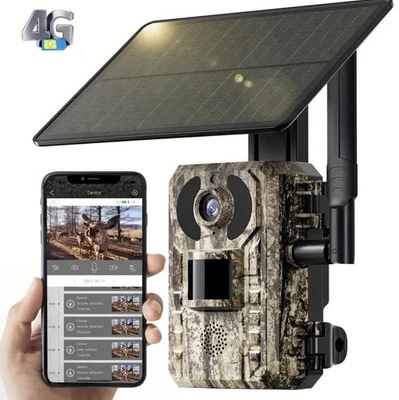 Trail Camera 3g/4g LTE Solar Powered 4k Live View Built In Sim Phone App Connect - Image 1 of 4