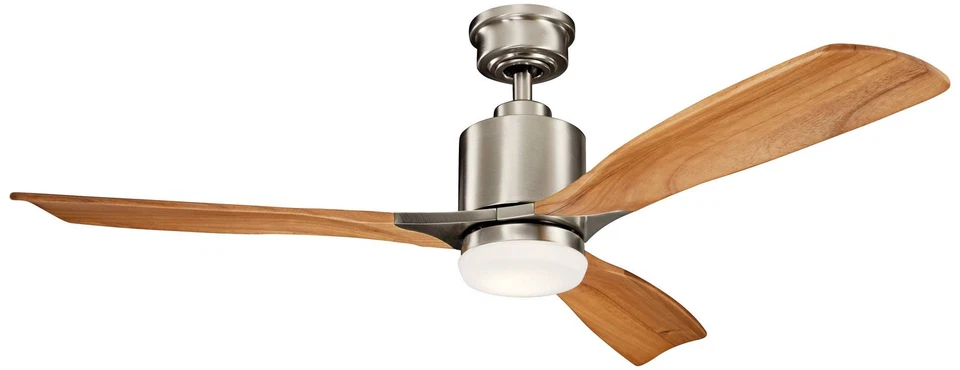 52" Kichler Ridley II Steel and Oak LED Ceiling Fan with Wall Control - Image 1 of 1