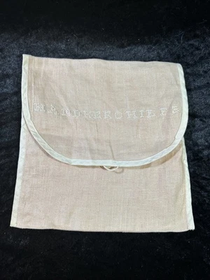 BOLSA LENÇO costurada à mão, bordada e bordada de linho com fecho de botão - Vintage - Imagem 1 de 3