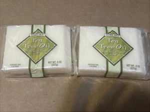 2 Tea Tree Oil Trader Joe's Pure Vegetable Soap Two 4 oz Ea Bars NEW Sealed Read - Picture 1 of 9