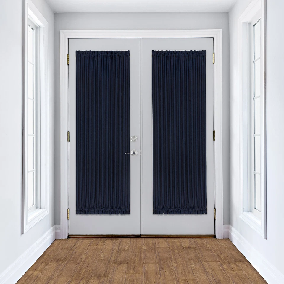 PowerSellerUSA Classic Door Panel Curtain, Ruffled Solid Door Panels for Front — 第 1/1 张图片