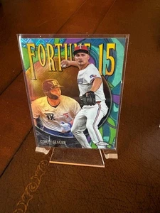 2025 TOPPS CHROME LOGOFRACTOR COREY SEAGER FORTUNE 15 LOGOFRACTOR CARD RANGERS - Picture 1 of 2