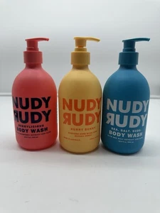 (3) Nudy Rudy Plant Oil Hand Soap & Body Wash 16.9 fl Oz sea salt, Aloe Manuka - Picture 1 of 10