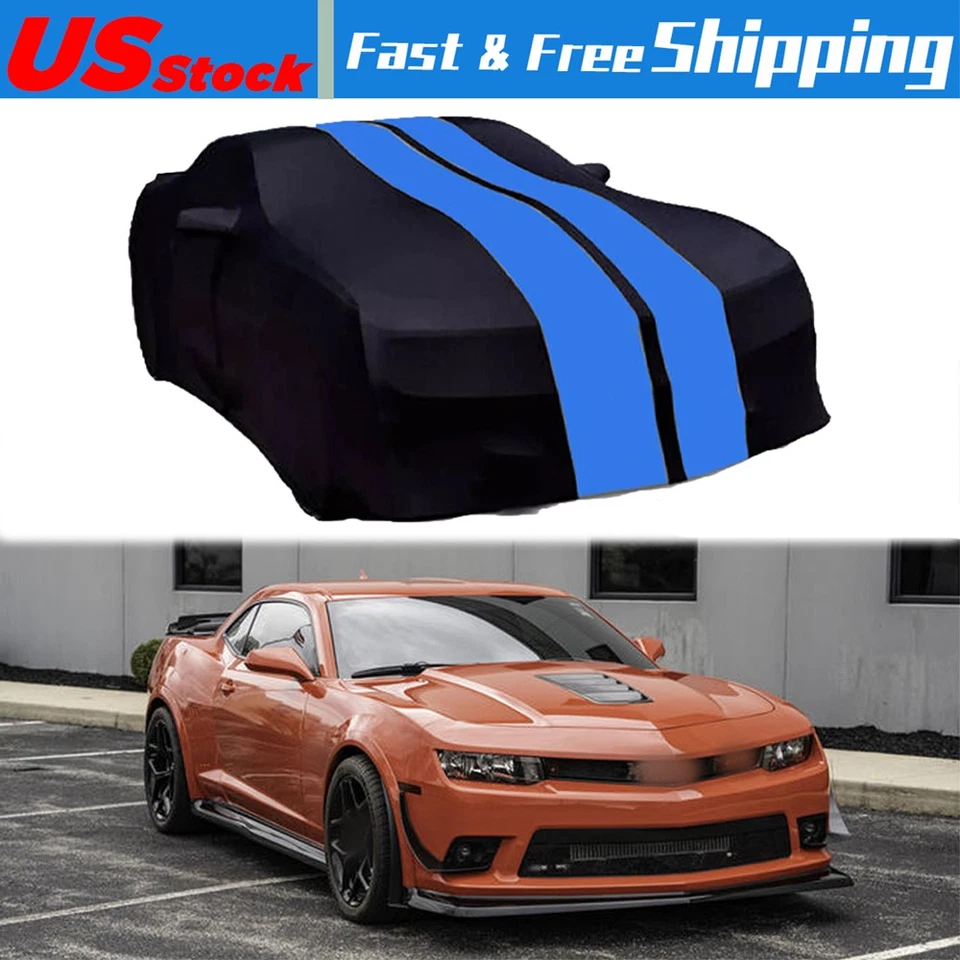Black&Blue Stain Stretch Full Car Cover Dustproof For Mercedes Benz SL500 SL550 - Imagem 1 de 4
