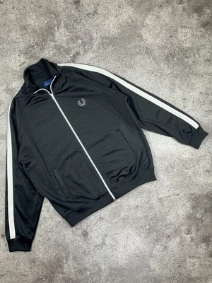 Fred Perry Track Jacket Black with White Stripe Men's Size L - Image 1 of 4