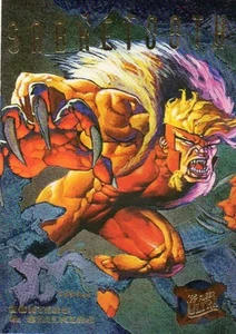 ULTRA X-MEN 95 HUNTERS & STALKERS GOLD POWERBLAST FOIL CARD # 6 OF 9 SABRETOOTH - Picture 1 of 2