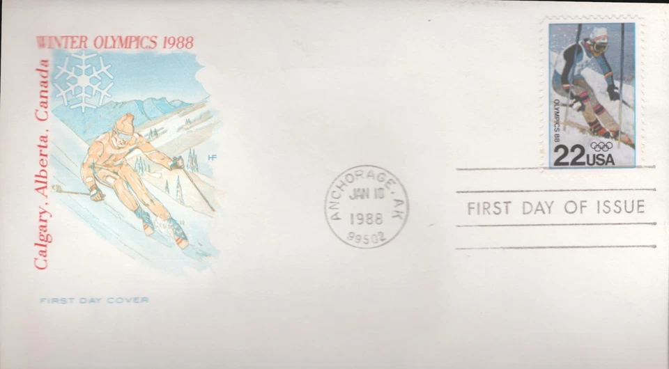 1988 FDC - Scott# 2369 - Winter Olympics - Farnam Cachet - Image 1 of 1