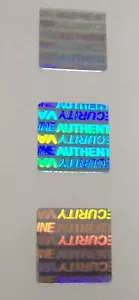 SV12 100 SVAG 12 mm Hologram Labels Tamper Evident Sticker Seals - Picture 1 of 3