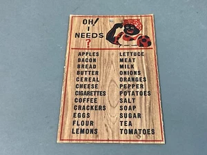 Vintage Oh! I Needs? Wood Look pressboard Shopping List Black Americana Sign - Picture 1 of 6
