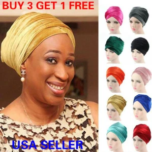 Velvet Women Turban Ladies Hair Head Hijab Cap Muslim Wrap Stretch Hat Scarf - Picture 1 of 14
