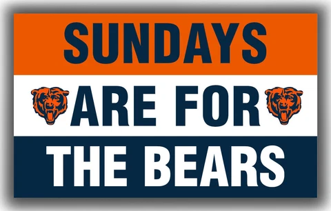 Chicago Bears Team Sundays Are For The Bears Flag 90x150cm 3x5ft Banner Cover