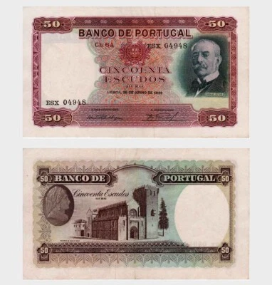 Portugal - 1949 - 50 Escudos - "XF+"  #ED4320 - Image 1 of 4