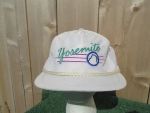 Vintage 70's/80's Yosemite National Parks White Nylon Rope Baseball Hat Cap - Picture 1 of 10