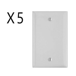 5 Pack Lot - Single Gang 1-Gang Blank Wall Face Plate Outlet Switch Cover White - Bild 1 von 2