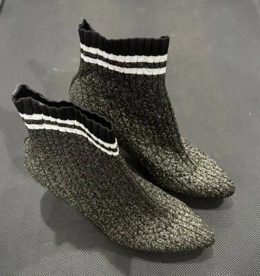 Stuart Weitzman Womens Metallic Waverly Sock Pull On Booties Size 4.5 New - Image 1 of 4