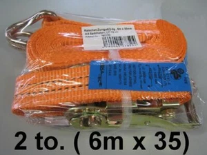 25 x Ratschen-Zurrgurt 6m x 35mm 2 to Spitzhaken Ratsche Spanngurt Anhänger 2000 - Bild 1 von 2