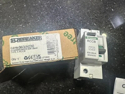 Crabtree Starbreaker 63 Amp 30mA Type A Rccb 363/A030