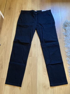 Italy Morn Mens W40” L31” Blue Slim Stretch Man Chino Jeans with Logos New - Picture 1 of 10