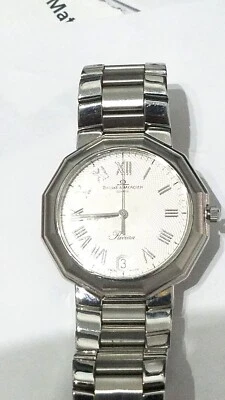 Reloj pulsera Baume & Mercier Riviera MV045163 de cuarzo suizo para hombre esfera plateada RARO Foto 1 de 4