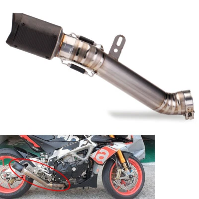 Puntas de escape modificadas carbono titanio tubo de cola media para Aprilia RSV4 200-2014 Foto 1 de 4