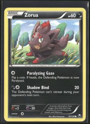 Pokemon TCG Zorua 70/108 Common Dark Explorer LP - Image 1 of 2