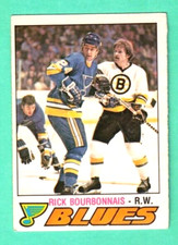 (1) RICK BOURBONNAIS   1977-78 O-PEE-CHEE  # 312 BLUES ERROR CARD   (G8830)