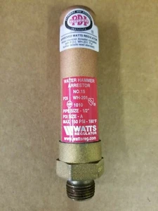Watts 0750030 1/2 15 Water Hammer Arrestor - Threaded - Picture 1 of 6