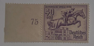 Sellos de viaje: sellos de los Juegos Olímpicos de Alemania de 1936 #B89 como nuevos OG. Ribete con bisagras numerado Foto 1 de 4