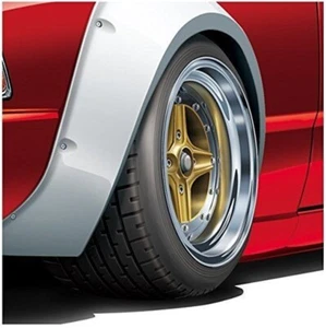 1/24 Bright 14" Tire & Wheel Set 4 Aoshima 54703 Plastic - Picture 1 of 4