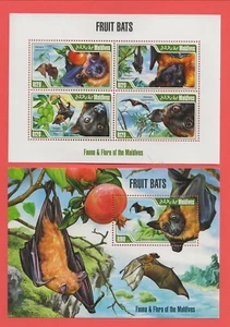MALDIVE ISL. Sc 3042+3052 NH issue of 2013 MINISHEET+S/S - ANIMALS - BATS - Picture 1 of 1