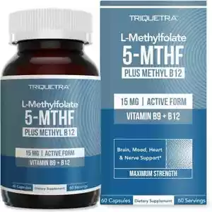 L Methyl Folate 15Mg plus Methyl B12 Cofactor - Professional Strength - Picture 1 of 2