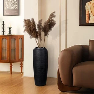 Large Rustic Ceramic Farmhouse Vase,19.7 Inch Tall Pottery Decor Floor Vase V... - Picture 1 of 9