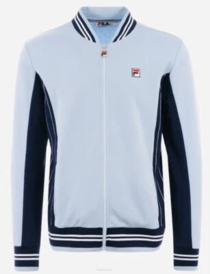 FILA Vintage Borg Wimbledon Settanta Azul Cielo Tenis Chándal Top - Hombre - Imagen 1 de 3
