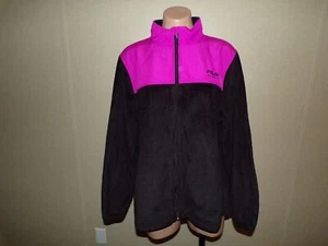 Fila Sport Fleece Jacket Size XL Womens Black Magenta Full Zip W/Pockets NEW - Picture 1 of 8