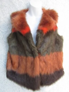 Yaya Women size 40 Brown Tones Faux Fur Sleeveless Vest new - Picture 1 of 6