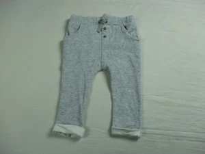 H&M Hose Kleinkind Junge 12-24m grau Jogger konisch gefüttert elastische Taillenkrawatte vorne - Bild 1 von 13