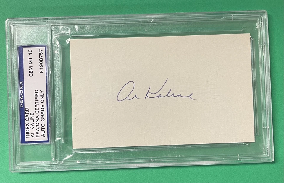 AL KALINE AUTO AUTOGRAPH INDEX CARD PSA/DNA 10 GEM MINT - Image 1 of 1