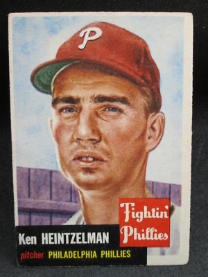 1953 Topps #136 Ken Heintzelman Phillies Crease Free G-VG - Image 1 of 2