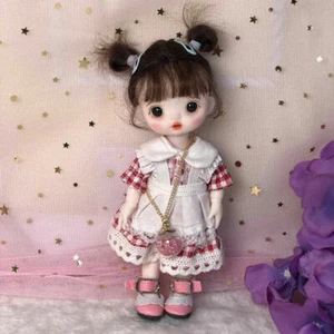 1/8 BJD Doll Full Set Joints 16cm Girl Lovely Toy Dress Shoes Eyes Wig Hair GIFT - Picture 1 of 4